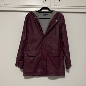 RARE Petit Bateau Burgundy rain jacket / raincoat